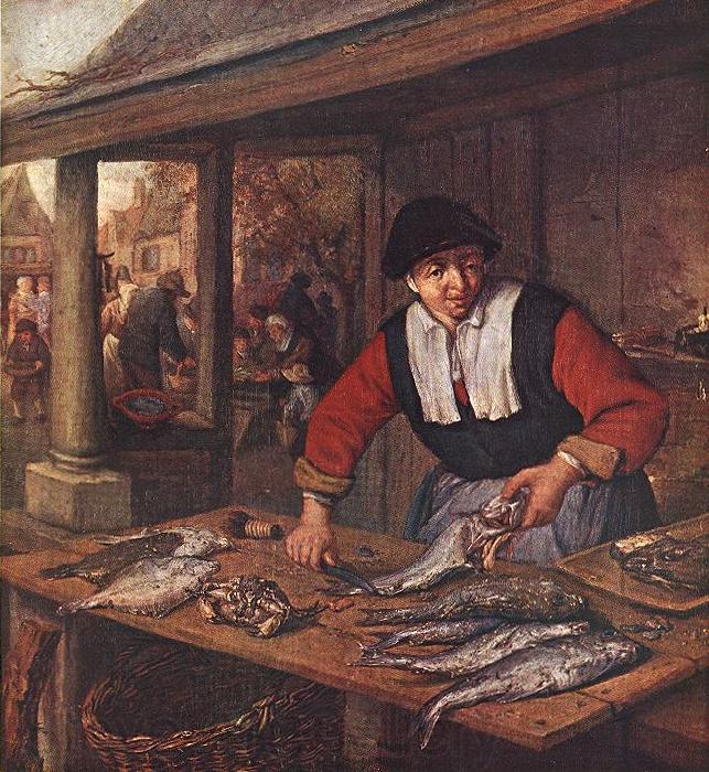 OSTADE, Adriaen Jansz. van The Fishwife sj Norge oil painting art